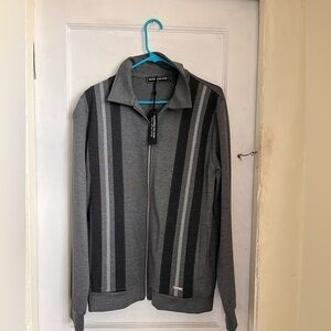 Maniere de Voir Collared Grey Zip Up Jacket Men’s Large